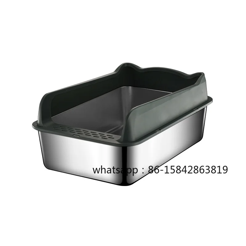 Stainless steel cat litter box splash-proof extra large raised fence cat shit basin
Stainless steel cat litter box splash-proof extra large raised fence cat shit basin