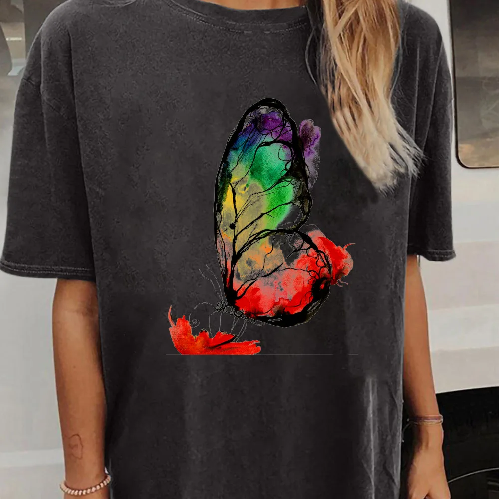 Seeyoushy Y2K Trend Aesthetics Butterfly Print 2023 Summer New Short-sleeved O-neck Women's T-shirt Casual Vacation Women's Top
Seeyoushy Y2K Trend Aesthetics Butterfly Print 2023 Summer New Short-sleeved O-neck Women's T-shirt Casual Vacation Women's Top