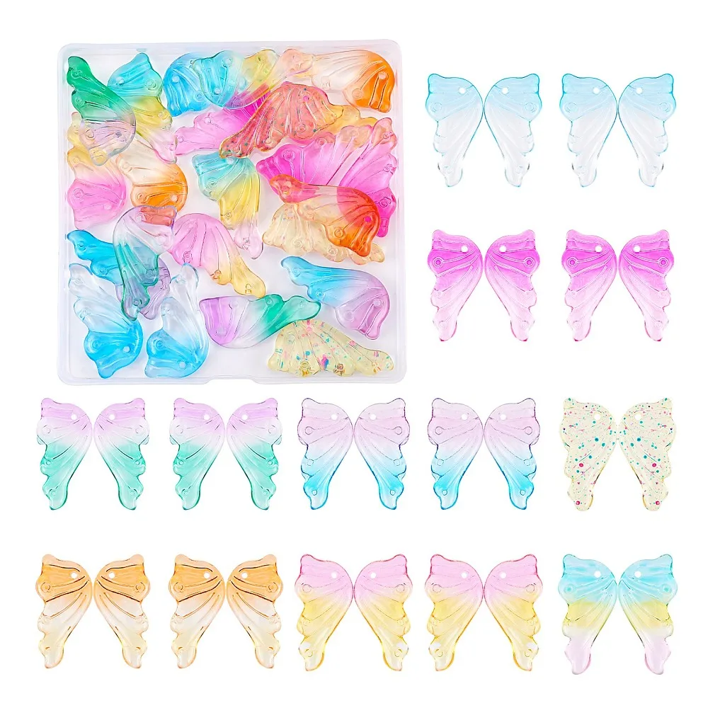Spray Painted Glass Pendants Wing Mixed Color 36x18x5.5~6mm Hole: 1mm 4pcs/color 8 colors 32pcs/box
Spray Painted Glass Pendants Wing Mixed Color 36x18x5.5~6mm Hole: 1mm 4pcs/color 8 colors 32pcs/box