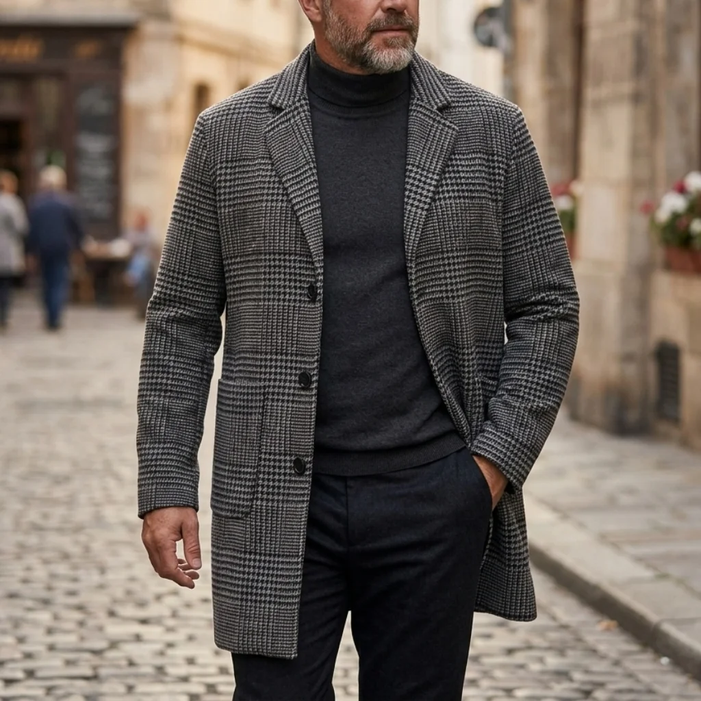 Men's Houndstooth Trench Coat Heavyweight Windproof Winter Coat with Fleece Lining Outdoor Warm Overcoat for Man
Men's Houndstooth Trench Coat Heavyweight Windproof Winter Coat with Fleece Lining Outdoor Warm Overcoat for Man