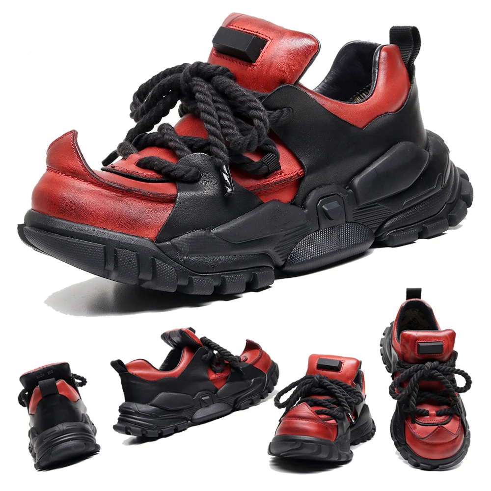 Fashion Genuine Leather Ankle Motorcycle Shoes Casual Chunky Hiking Sneakers Wedge Derby Shoes Men's Loafers Round Toe Red
Fashion Genuine Leather Ankle Motorcycle Shoes Casual Chunky Hiking Sneakers Wedge Derby Shoes Men's Loafers Round Toe Red
