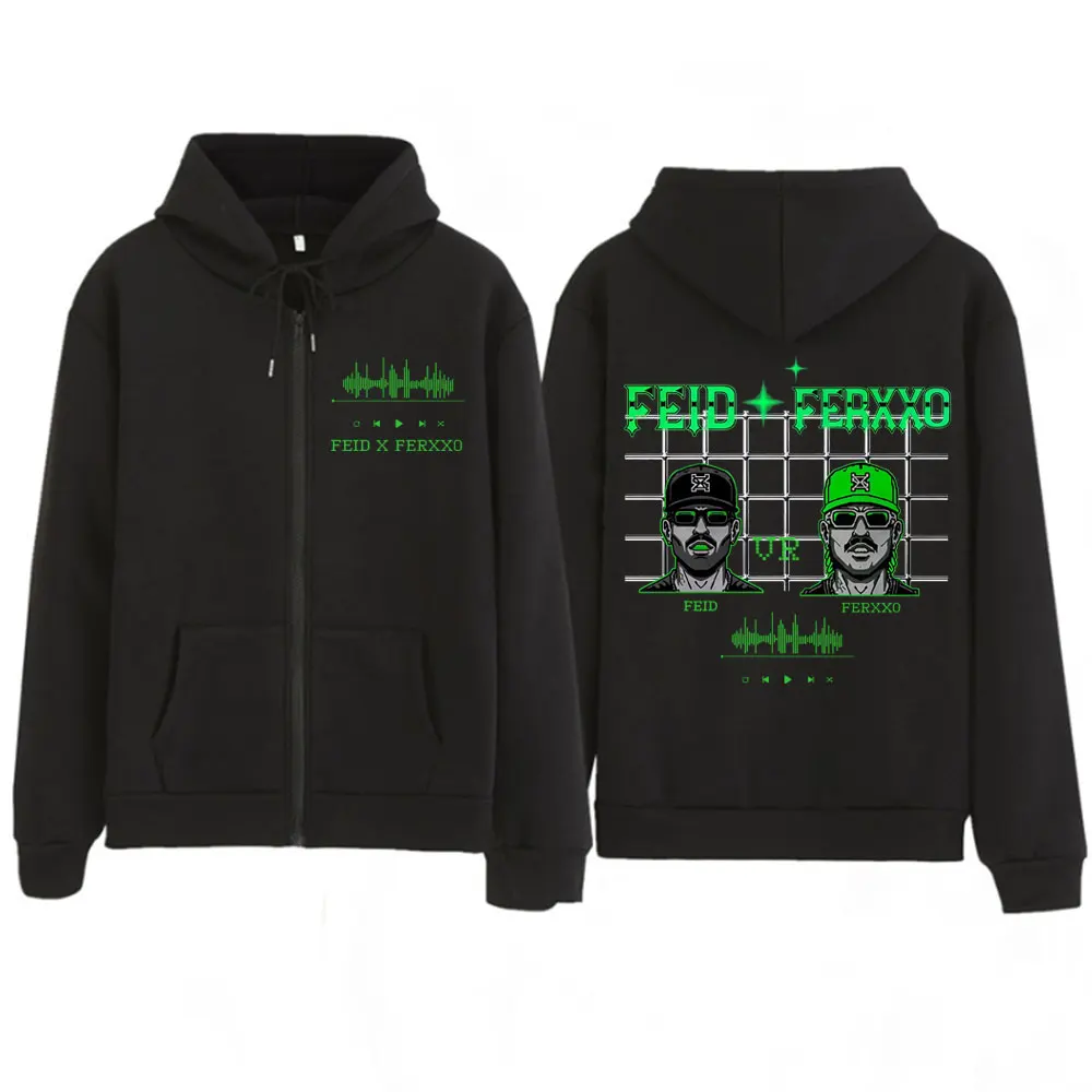 Rapper Feid Ferxxo Tour 2026 Print Zipper Hoodie Men Women Fashion Sweatshirts Casual Loose Oversized Hip-Hop Zip Up Jacket Coat
Rapper Feid Ferxxo Tour 2026 Print Zipper Hoodie Men Women Fashion Sweatshirts Casual Loose Oversized Hip-Hop Zip Up Jacket Coat