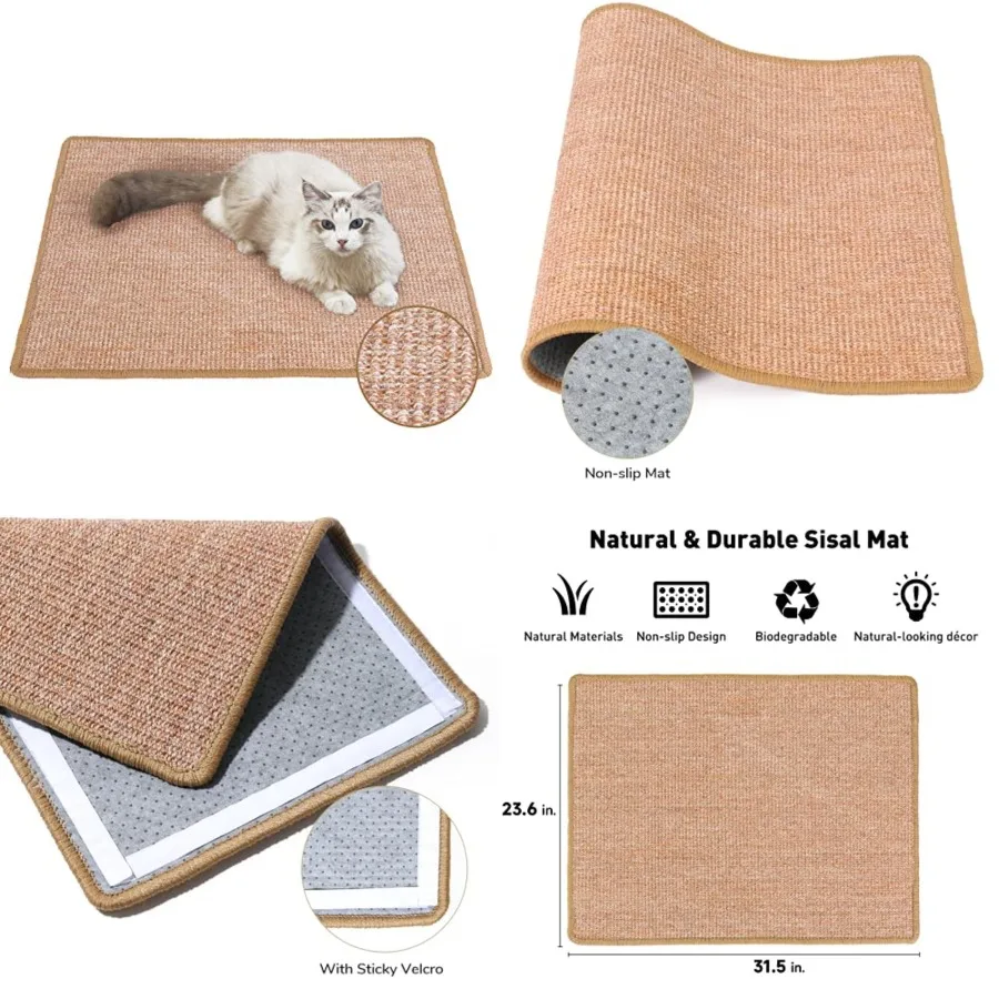 Cat Scratcher Mat, ch Natural Sisal Cat Scratch Mats, Horizontal Cat Floor Scratchg Pad Rug, Protect Carpets and Sofas Brown
Cat Scratcher Mat, ch Natural Sisal Cat Scratch Mats, Horizontal Cat Floor Scratchg Pad Rug, Protect Carpets and Sofas Brown