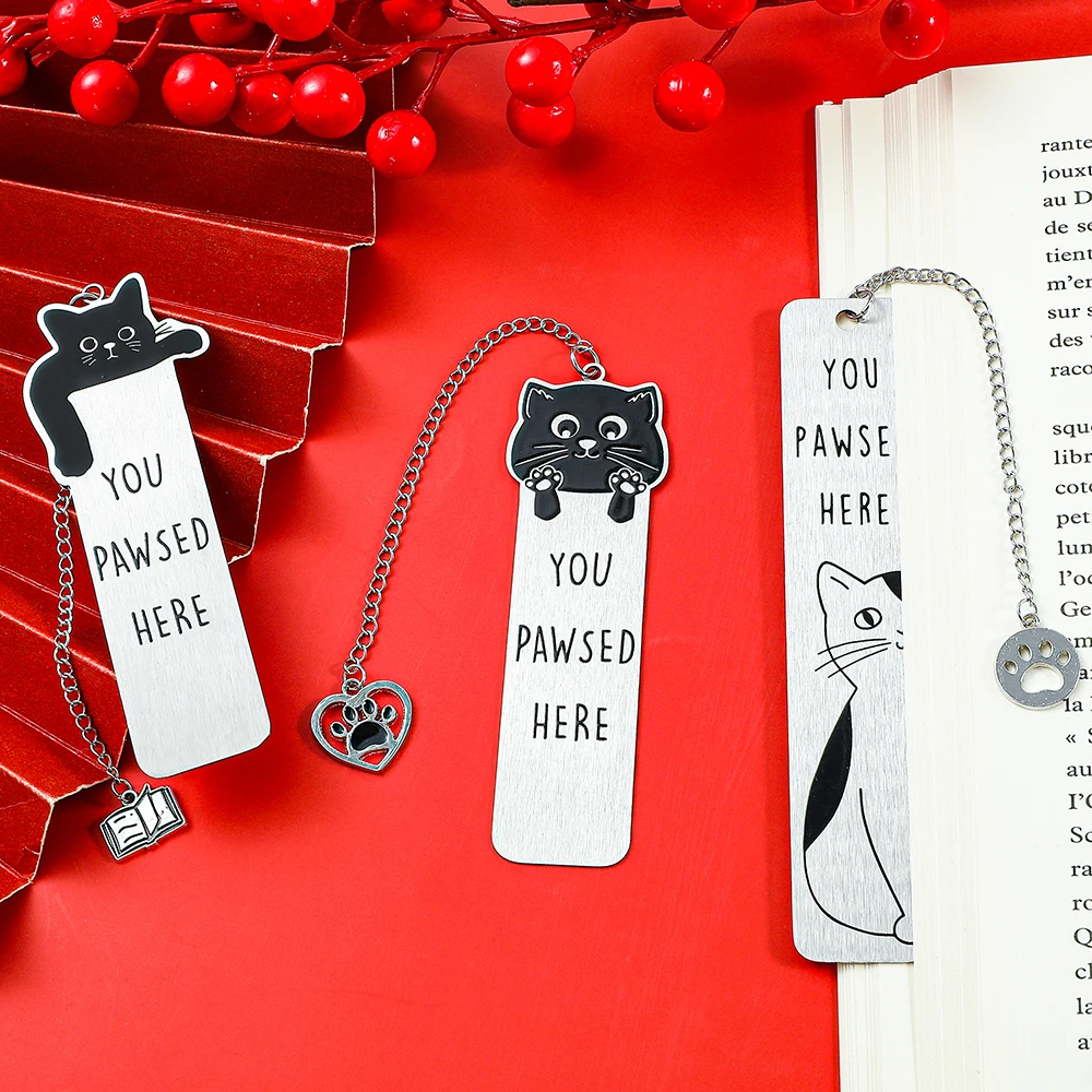 1pc Cute Cat Bookmarks For Cat Lovers, Kawaii Black Cat Stainless Steel Bookmarks, Reading Marking Stationery For Book Lovers
1pc Cute Cat Bookmarks For Cat Lovers, Kawaii Black Cat Stainless Steel Bookmarks, Reading Marking Stationery For Book Lovers