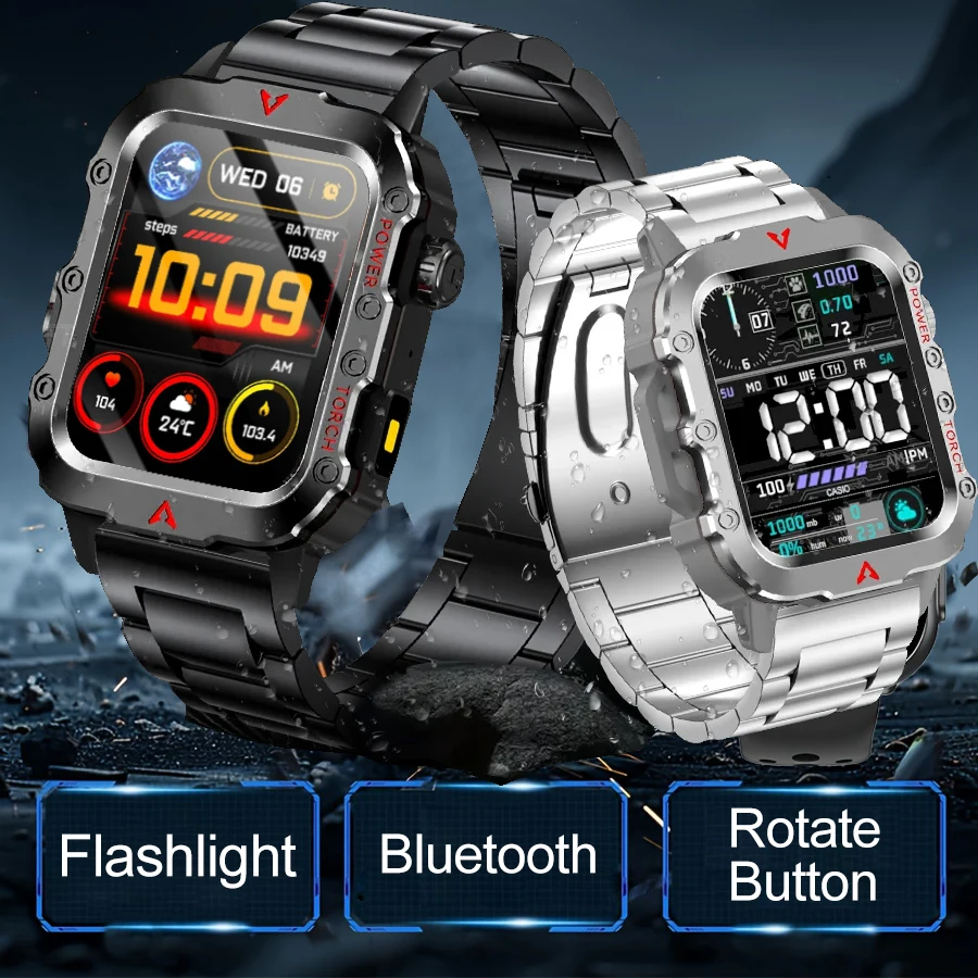2025 спортивные умные часы на открытом воздухе, военные часы со светодиодной подсветкой Montres Hommes для мужчин и женщин, reloj hombre 1,73 дюйма, Bluetooth-часы 
2025 спортивные умные часы на открытом воздухе, военные часы со светодиодной подсветкой Montres Hommes для мужчин и женщин, reloj hombre 1,73 дюйма, Bluetooth-часы