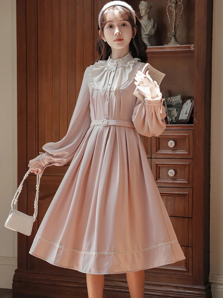 2025 Pink Long Sleeve Chic Ruffled Doll Collar Long Dress Women Elegant Bandage Home Dress 2025 Korean Fashion Bodycon Vestidos
2025 Pink Long Sleeve Chic Ruffled Doll Collar Long Dress Women Elegant Bandage Home Dress 2025 Korean Fashion Bodycon Vestidos