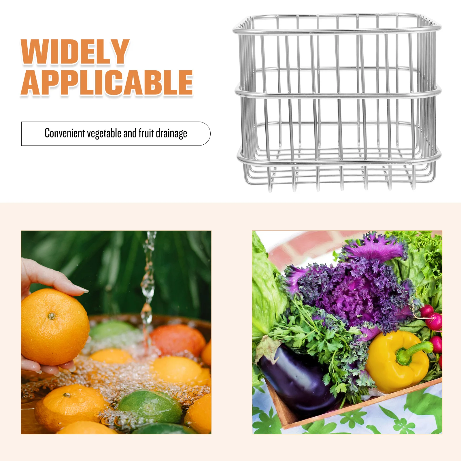 Stainless Steel Storage Basket Large Capacity Kitchen Drain Basket Vegetable Fruit Holder Multifunctional Countertop Organizer
Stainless Steel Storage Basket Large Capacity Kitchen Drain Basket Vegetable Fruit Holder Multifunctional Countertop Organizer
