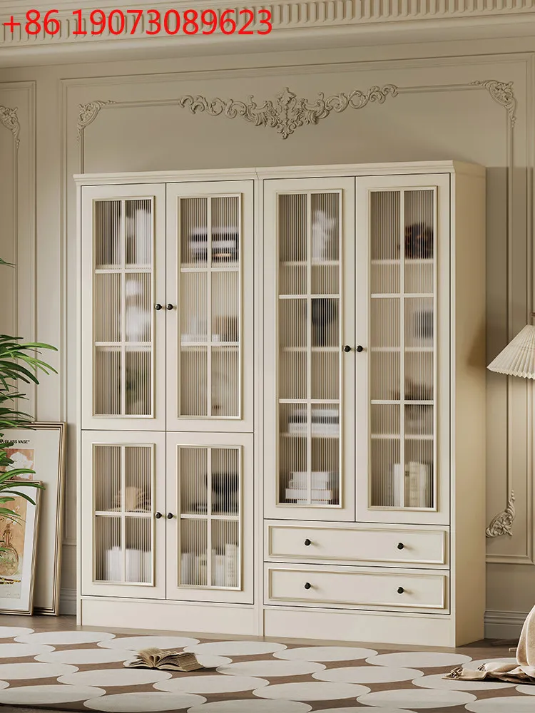 French cream style white solid wood bookcase American modern simple Changhong glass door storage bookcase bookshelf
French cream style white solid wood bookcase American modern simple Changhong glass door storage bookcase bookshelf