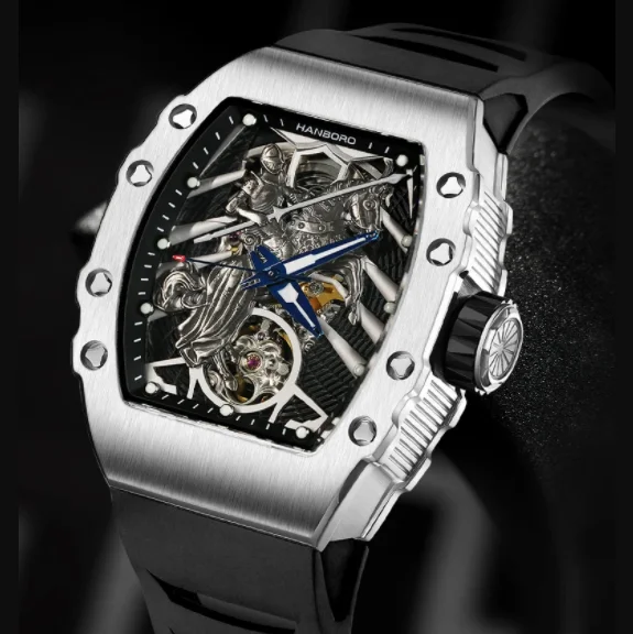 HANBORO Мужские автоматические часы 42,5 мм Корпус Tonneau Механические наручные часы 5ATM Водонепроницаемые светящиеся скелетонизированные рыцарские циферблаты
HANBORO Мужские автоматические часы 42,5 мм Корпус Tonneau Механические наручные часы 5ATM Водонепроницаемые светящиеся скелетонизированные рыцарские циферблаты