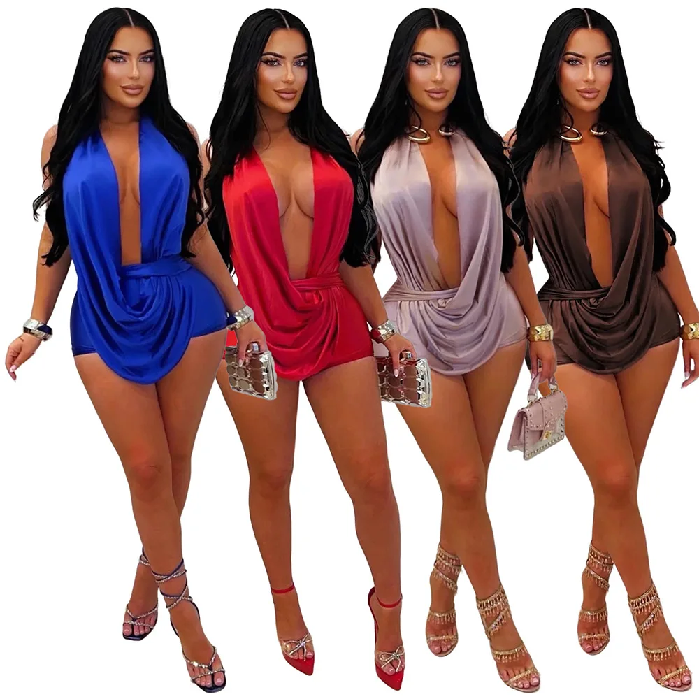 EINY Woman Twist Bandage Halter Backless Lace Up Short Rompers Cleavage Sleeveless Night Club Party Sexy Playsuit Mini Jumpsuits
EINY Woman Twist Bandage Halter Backless Lace Up Short Rompers Cleavage Sleeveless Night Club Party Sexy Playsuit Mini Jumpsuits
