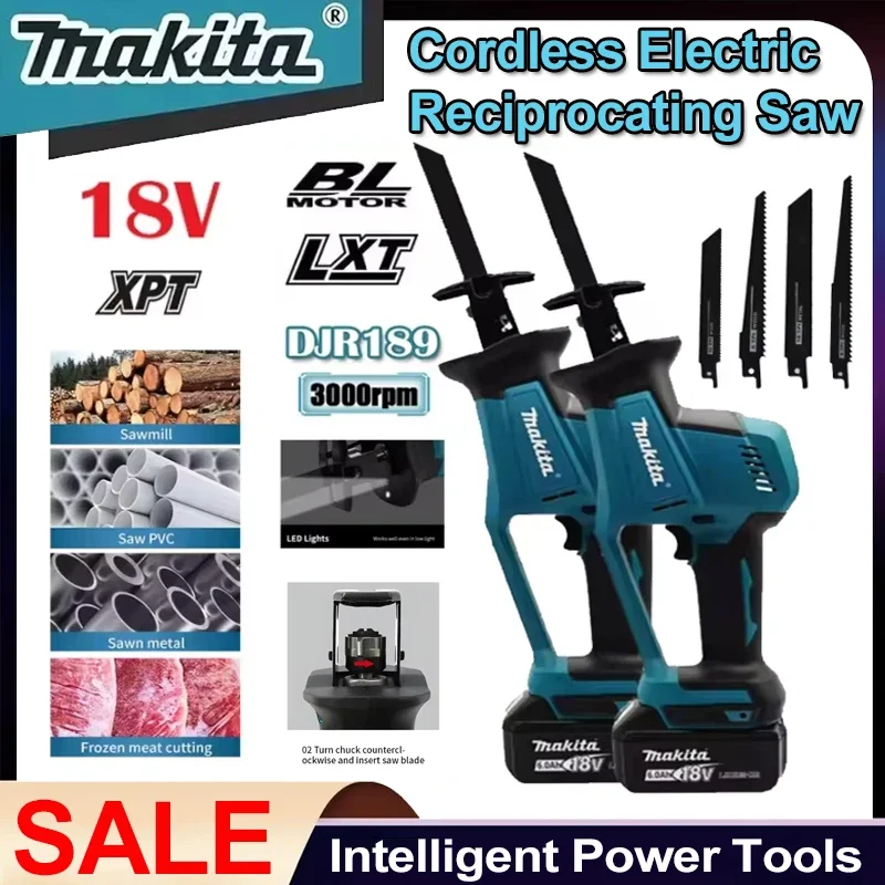 Makita DJR189 Cordless Electric Reciprocating Saw Brushless Rechargeable Wood Metal Cutting Saw Portable Saw Power Tool 18V
Makita DJR189 Cordless Electric Reciprocating Saw Brushless Rechargeable Wood Metal Cutting Saw Portable Saw Power Tool 18V