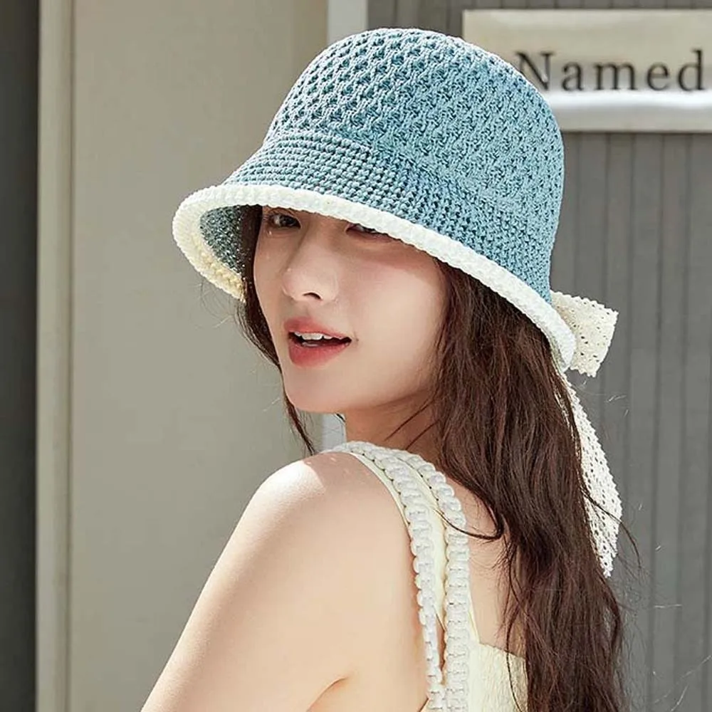 Temperament Knitted Bucket Hat Breathable Hollow Out Bow Fisherman Hat Solid Color French Style Sunshade Basin Cap Spring
Temperament Knitted Bucket Hat Breathable Hollow Out Bow Fisherman Hat Solid Color French Style Sunshade Basin Cap Spring
