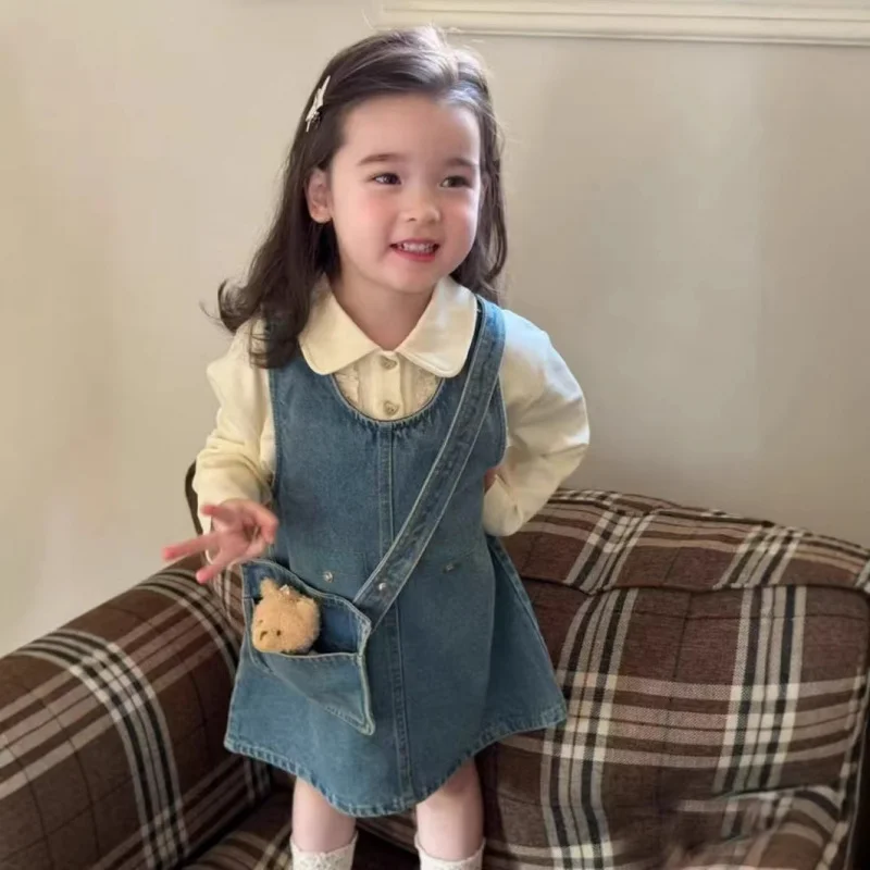 CY262628Girls Suit2026Spring and summer new baby denim vest dress two-piece set for little girls
CY262628Girls Suit2026Spring and summer new baby denim vest dress two-piece set for little girls