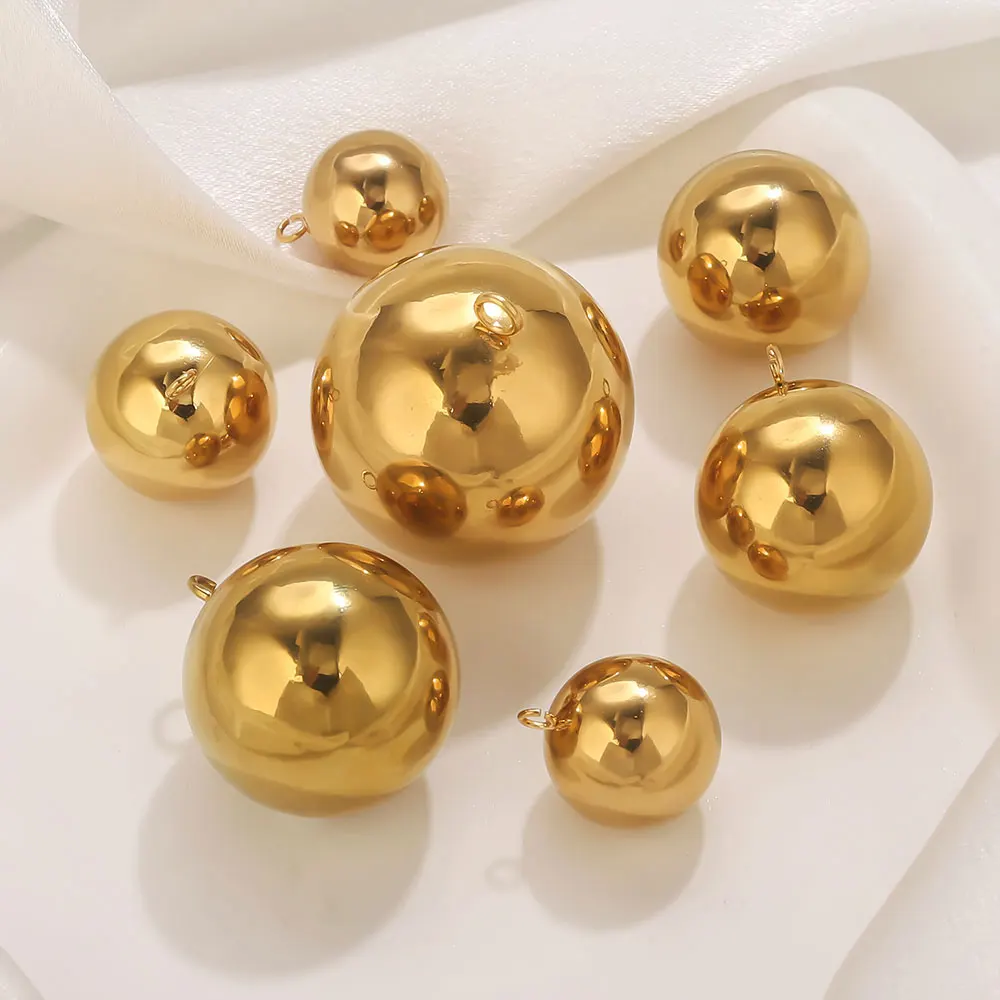 4pcs 14/16/18/20/25/30mm Stainless Steel Hollow Ball Beads Charms PVD Gold-plated DIY Women Earrings Jewelry Making Accessories
4pcs 14/16/18/20/25/30mm Stainless Steel Hollow Ball Beads Charms PVD Gold-plated DIY Women Earrings Jewelry Making Accessories