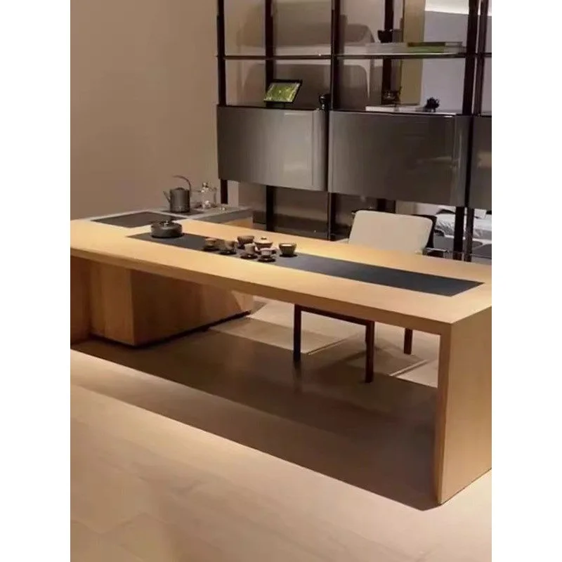 New Chinese-style Zen living room tea table simple solid wood unbounded tea table office tea room
New Chinese-style Zen living room tea table simple solid wood unbounded tea table office tea room