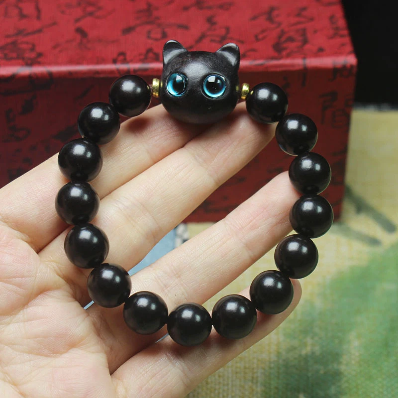 Ebony Cat Head Bracelet, Kitten Bracelet, Buddhist Bead Bracelet, Couple Jewelry, Wooden Craft
Ebony Cat Head Bracelet, Kitten Bracelet, Buddhist Bead Bracelet, Couple Jewelry, Wooden Craft