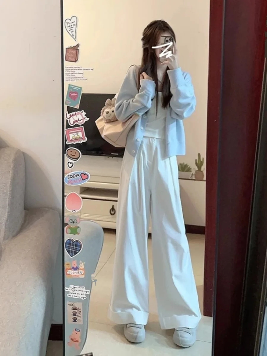Korean Style Milk Blue Women's Sweater Jacket Thin Winter Inner Wear Short Top Open Cardigan Knitted Clothes Casual Commute
Korean Style Milk Blue Women's Sweater Jacket Thin Winter Inner Wear Short Top Open Cardigan Knitted Clothes Casual Commute