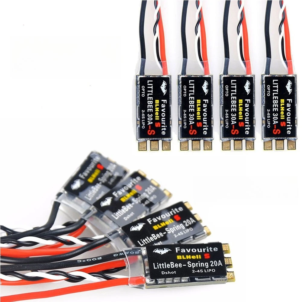 LittleBee 20A/30A ESC 2-4S DShot FVT BLHeli_S пружинный регулятор скорости для FPV Racing Drone DIY аксессуары
LittleBee 20A/30A ESC 2-4S DShot FVT BLHeli_S пружинный регулятор скорости для FPV Racing Drone DIY аксессуары