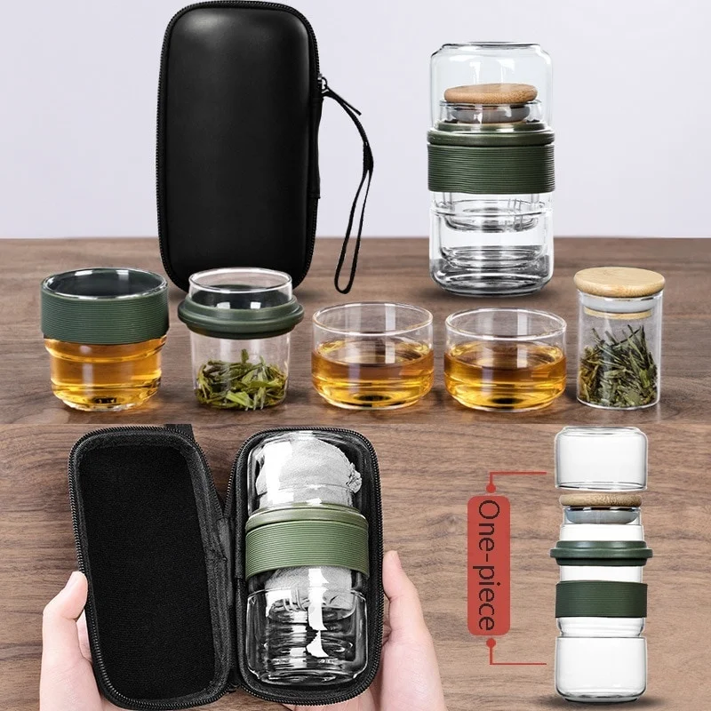 Travel Glass Kung Fu Tea Set Portable Teapot Outdoor Car-Mounted One Pot Two Cups 2-Person Travel Express Cup
Travel Glass Kung Fu Tea Set Portable Teapot Outdoor Car-Mounted One Pot Two Cups 2-Person Travel Express Cup
