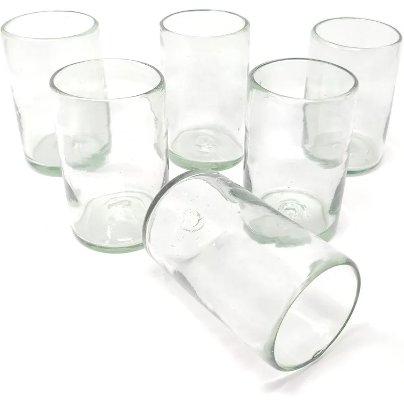 Hand Blown Mexican Drinking Glasses – Set of 6 Natural Clear Glasses (14 oz each)
Hand Blown Mexican Drinking Glasses – Set of 6 Natural Clear Glasses (14 oz each)