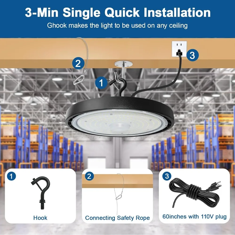 Ships from USA 100W 16000LM 5000K Super Bright LED High Bay Shop Lights for Garage Workshop Warehouse Factory Barn 2Pack
Ships from USA 100W 16000LM 5000K Super Bright LED High Bay Shop Lights for Garage Workshop Warehouse Factory Barn 2Pack