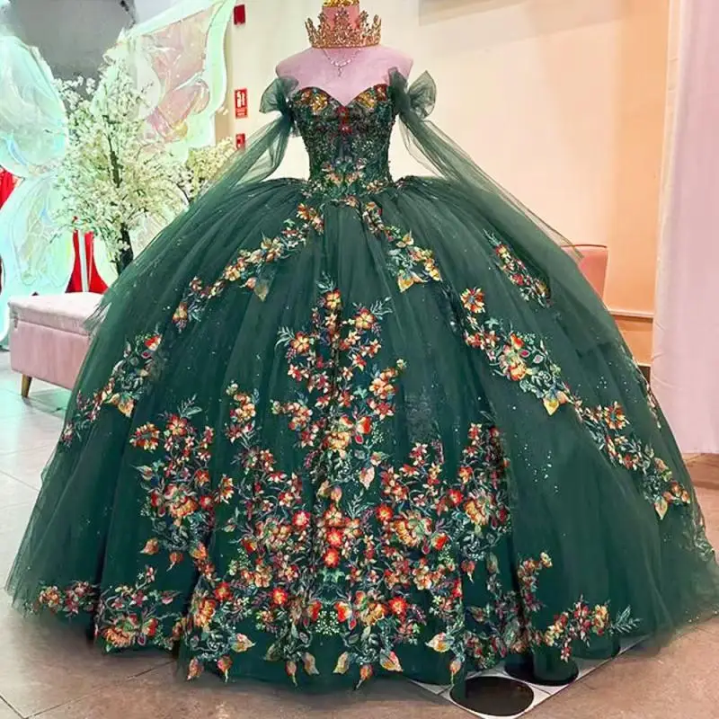 Customized Green Quinceanera Dress 3D Flower Applique Beads Tull Vestidos De 15 quniceanera Anos Party Birthday Sweet 16 Dress
Customized Green Quinceanera Dress 3D Flower Applique Beads Tull Vestidos De 15 quniceanera Anos Party Birthday Sweet 16 Dress