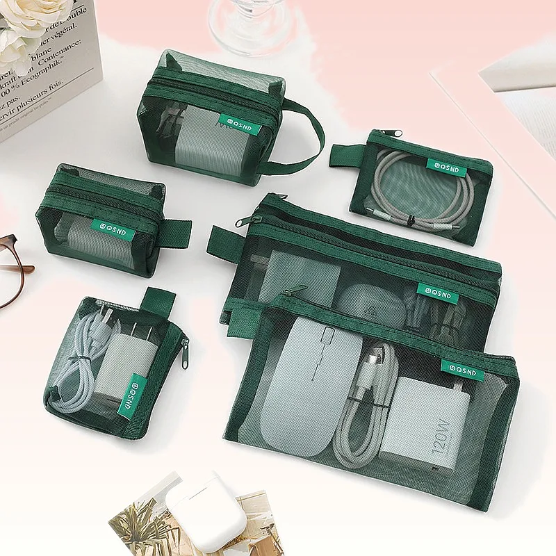 Transparent Mesh Storage Bag for Data Cable, Earphone, Charger, Card Key, Bus Card Organizer
Transparent Mesh Storage Bag for Data Cable, Earphone, Charger, Card Key, Bus Card Organizer