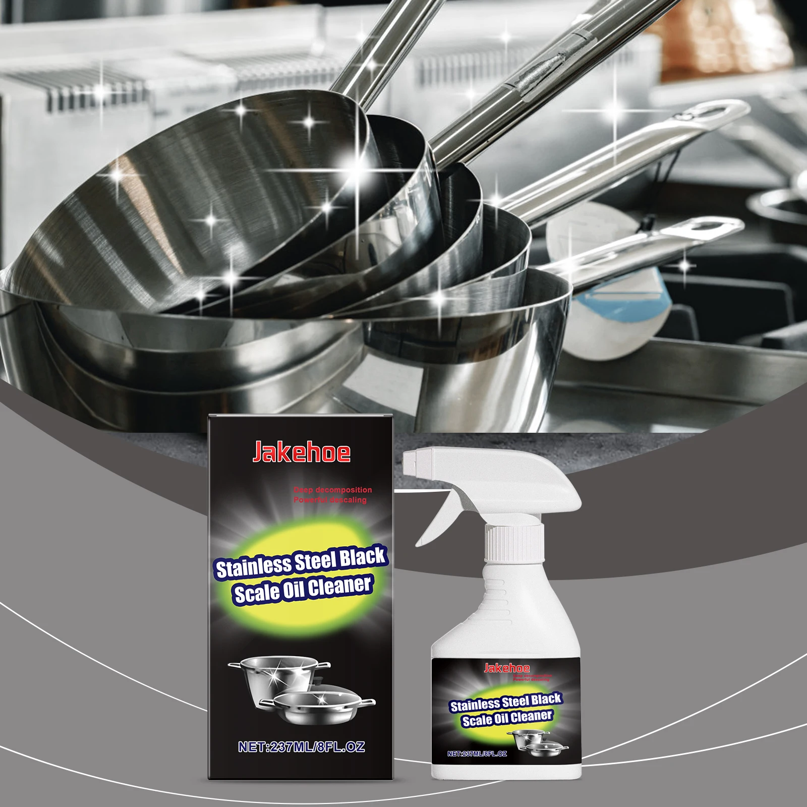 Jakehoe Multifunctional Cleaner for Household Stainless Steel Kitchenware, Black and Oil Stains, Rust Removal and Cleaning Agent
Jakehoe Multifunctional Cleaner for Household Stainless Steel Kitchenware, Black and Oil Stains, Rust Removal and Cleaning Agent