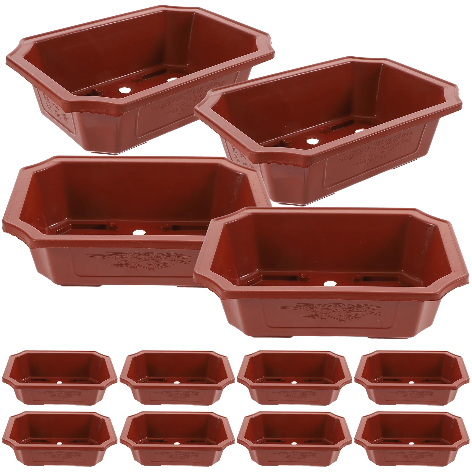 12pcs Plastic Flowerpot Bonsai Small Plant Pots Coffee Color Garden Decorative Balcony Indoor Plants
12pcs Plastic Flowerpot Bonsai Small Plant Pots Coffee Color Garden Decorative Balcony Indoor Plants
