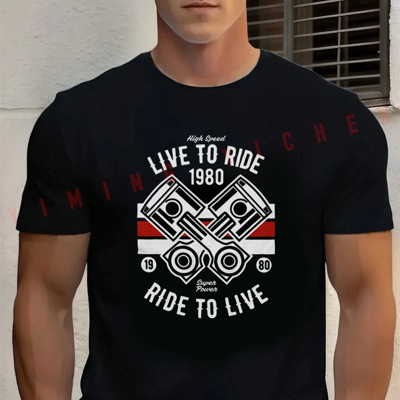 Live To Ride 1980 Graphic Motorcycle Cotton T-shirt Short Sleeve Casual Basic O-Neck Breathable Unisex Tops
Live To Ride 1980 Graphic Motorcycle Cotton T-shirt Short Sleeve Casual Basic O-Neck Breathable Unisex Tops