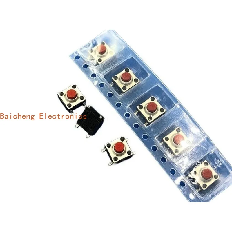 100pcs SMT 4-pin 6 * 6 * 5MM red button button, small and micro touch switch button, micro movement
100pcs SMT 4-pin 6 * 6 * 5MM red button button, small and micro touch switch button, micro movement
