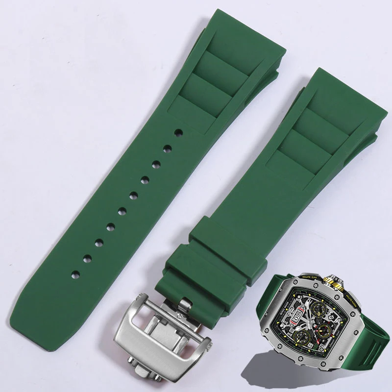 Silicone Watch Band for Richard Mille Waterproof Sweat-Proof Soft Comfortable Rubber Watch Strap Raised Mouth 25mm Bracelet
Silicone Watch Band for Richard Mille Waterproof Sweat-Proof Soft Comfortable Rubber Watch Strap Raised Mouth 25mm Bracelet