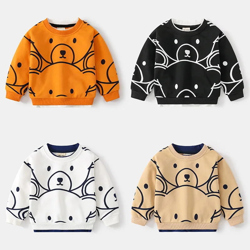 2024 Spring Autumn Baby Boys Sweatshirts Kids Cartoon Bear Casual Tops Children Long Sleeves Round Neck Cotton Pullover
2024 Spring Autumn Baby Boys Sweatshirts Kids Cartoon Bear Casual Tops Children Long Sleeves Round Neck Cotton Pullover