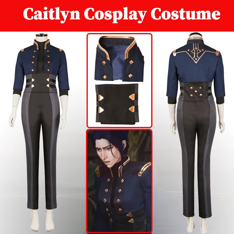 Arcane Season 2 Caitlyn Kiramman Cosplay Dark Blue Military Costume Game LoL Disguise Women Fantasia Outfit Halloween Customized
Arcane Season 2 Caitlyn Kiramman Cosplay Dark Blue Military Costume Game LoL Disguise Women Fantasia Outfit Halloween Customized