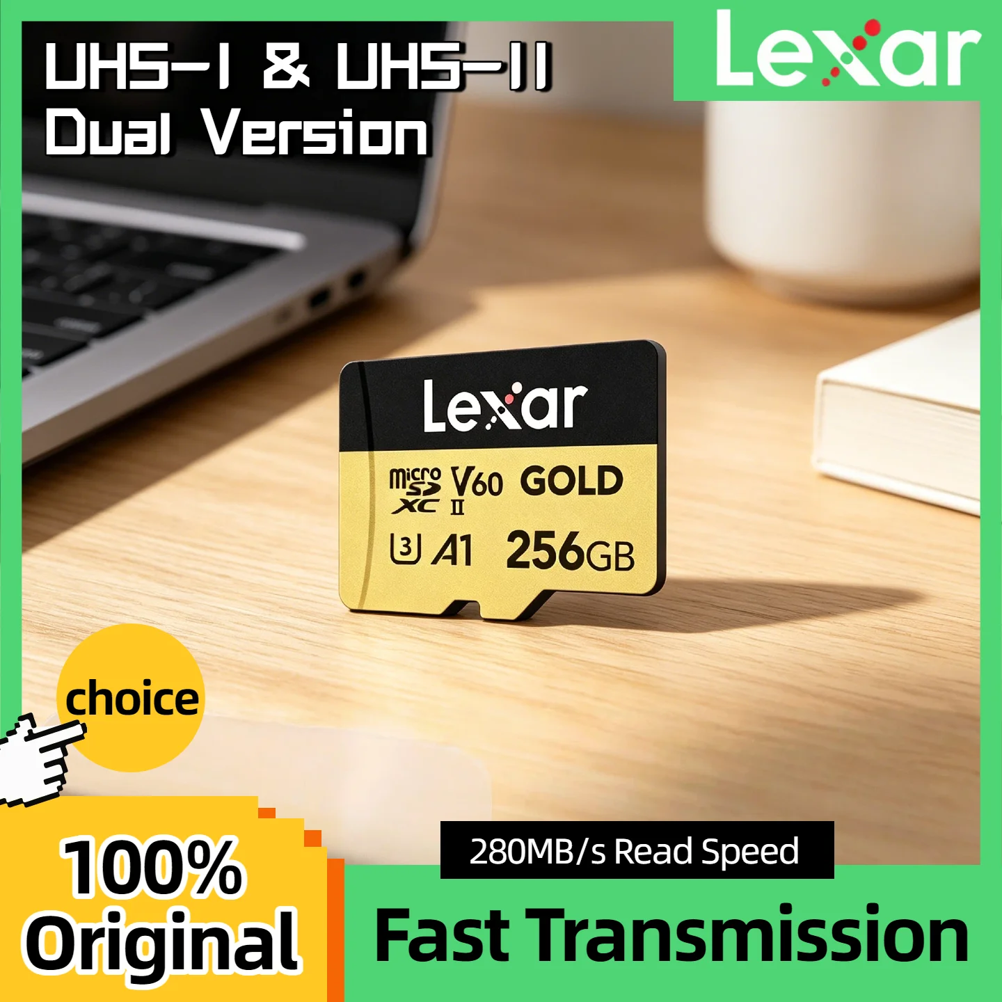 Console Max Lexar GOLD Micro SD Card 1366X UHS I 1800X UHS II TF Memory A1 V30 U3 4K A2 V60 for DJI Drones Nintendo Switch
Console Max Lexar GOLD Micro SD Card 1366X UHS I 1800X UHS II TF Memory A1 V30 U3 4K A2 V60 for DJI Drones Nintendo Switch