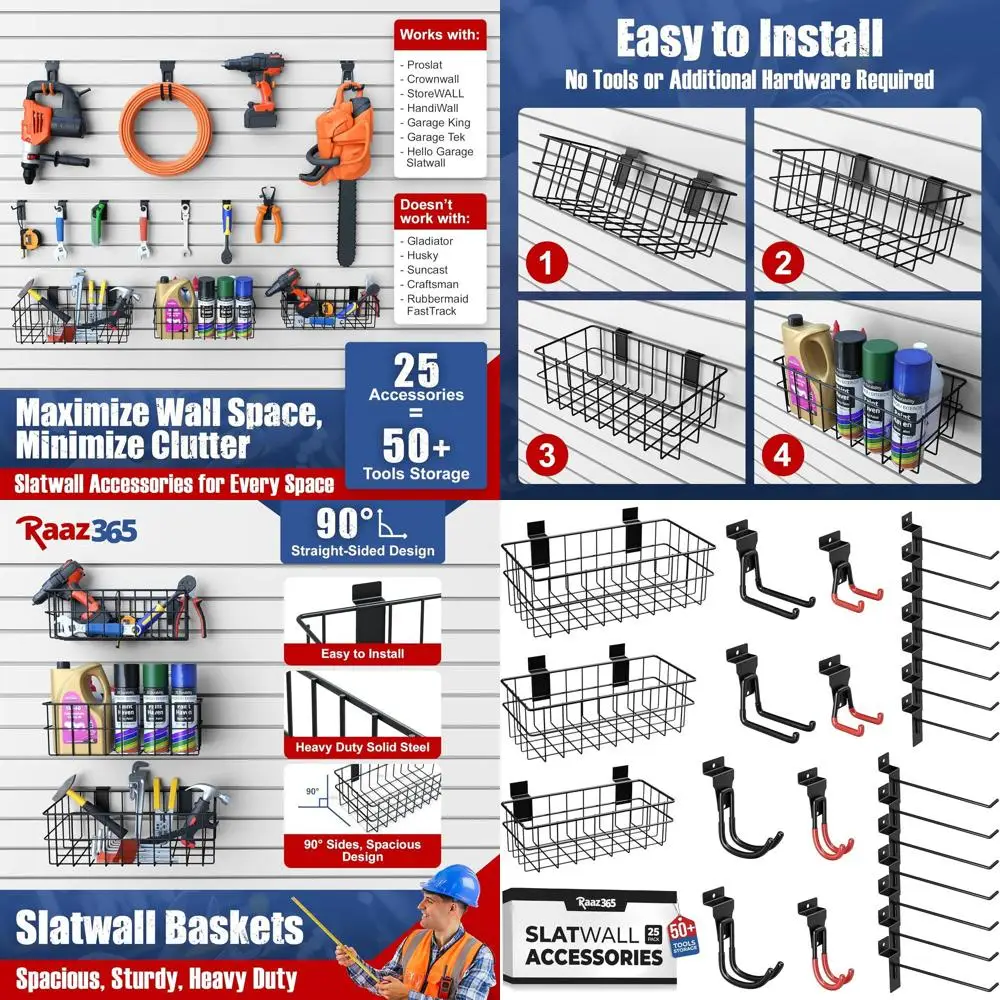 Набор аксессуаров для сотовой стены, 25 предметов – 22 крючка для сотовой стены и 3 корзины – Аксессуары для сотовой стены с усиленными крючками для подвешивания
Набор аксессуаров для сотовой стены, 25 предметов – 22 крючка для сотовой стены и 3 корзины – Аксессуары для сотовой стены с усиленными крючками для подвешивания
