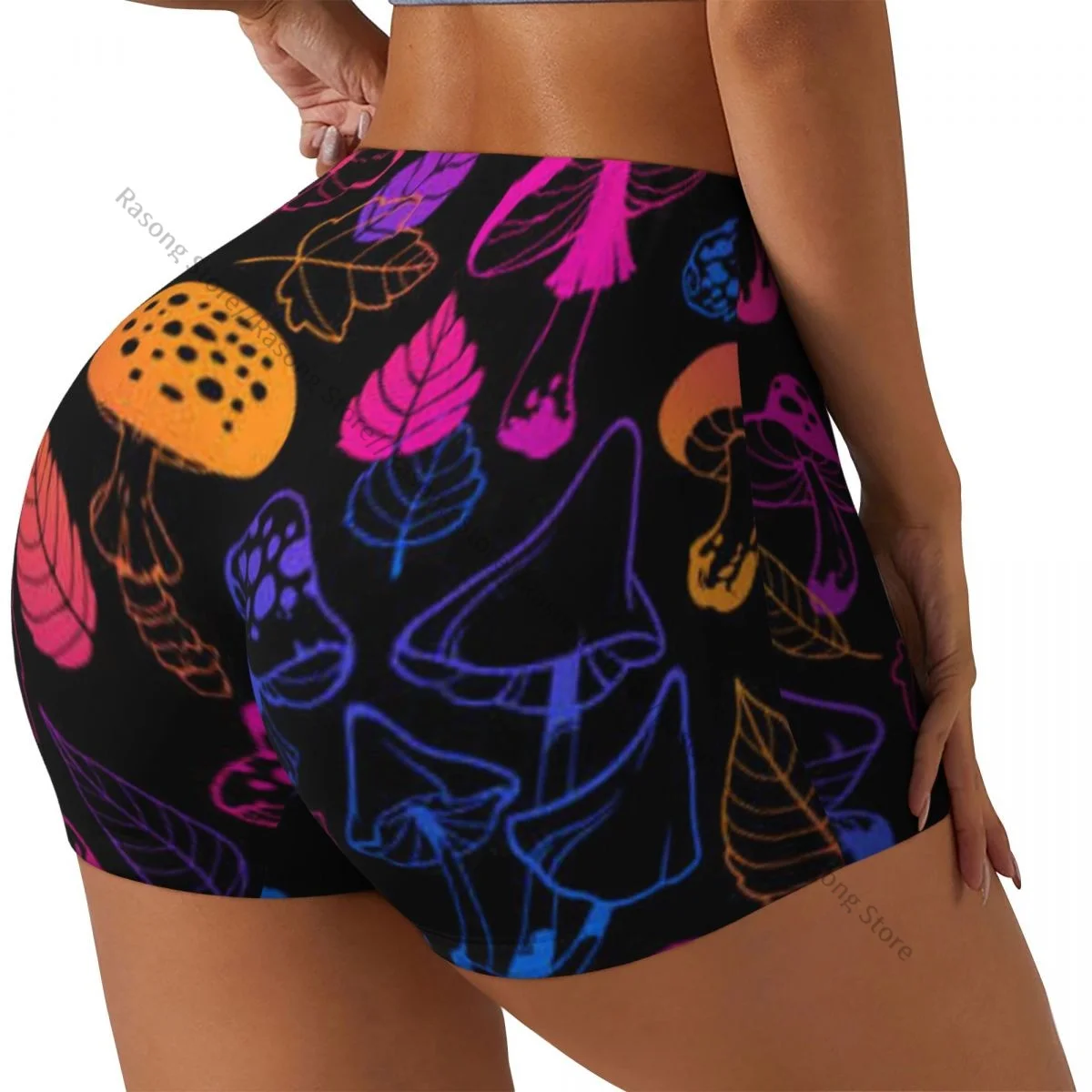 Женские шорты для йоги из спандекса с изображением грибов и листьев растений, шорты для тренировок
Женские шорты для йоги из спандекса с изображением грибов и листьев растений, шорты для тренировок