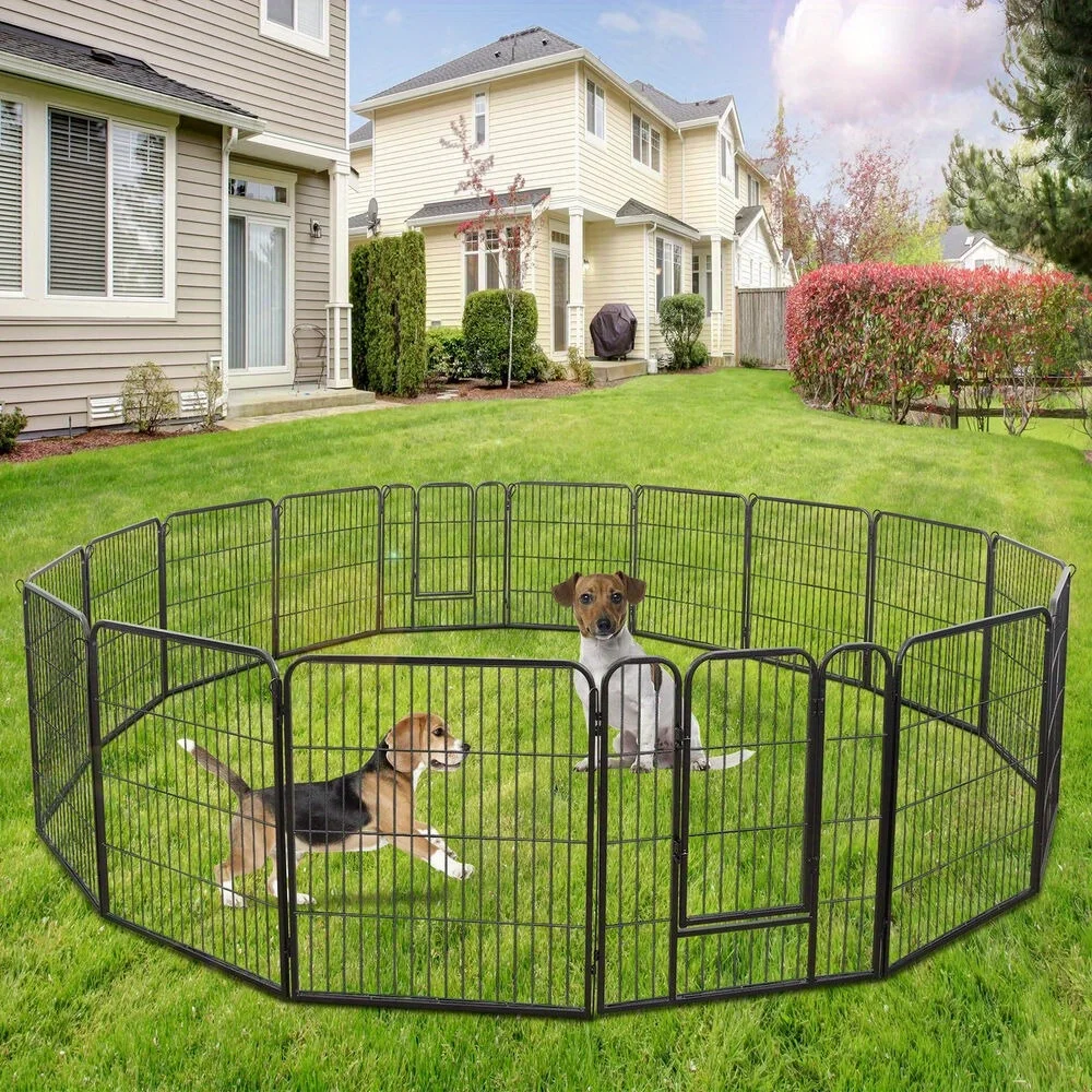 Dog Playpen 32" Large Metal Exercise Puppy Pen Pet Fence Outdoor 16 Panels Black
Dog Playpen 32" Large Metal Exercise Puppy Pen Pet Fence Outdoor 16 Panels Black