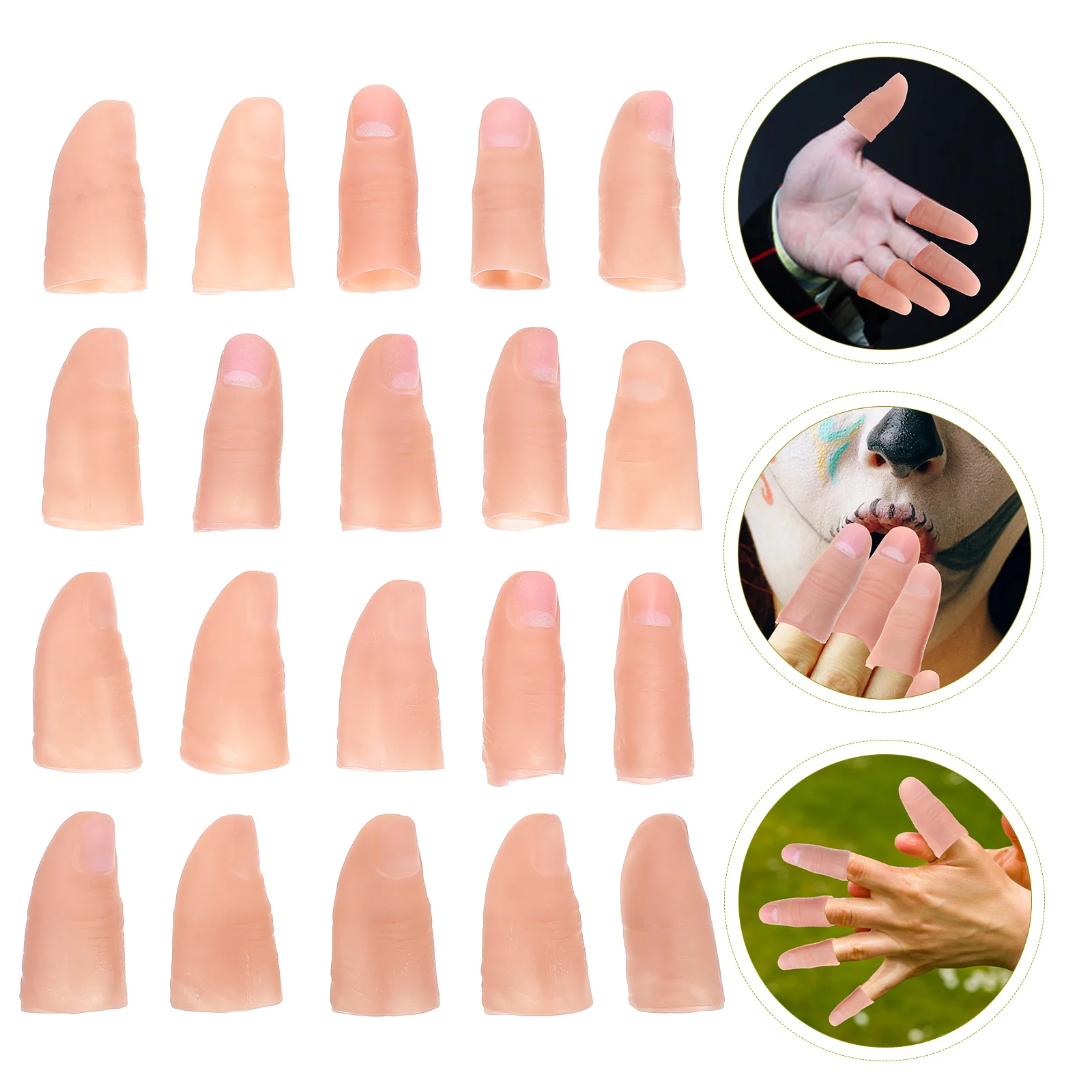 20 Pcs Simulation Props Supple Finger Cover Fake Cots Prosthetics Trick Stage Performance Vinyl Magician Thumb Sleeve
20 Pcs Simulation Props Supple Finger Cover Fake Cots Prosthetics Trick Stage Performance Vinyl Magician Thumb Sleeve