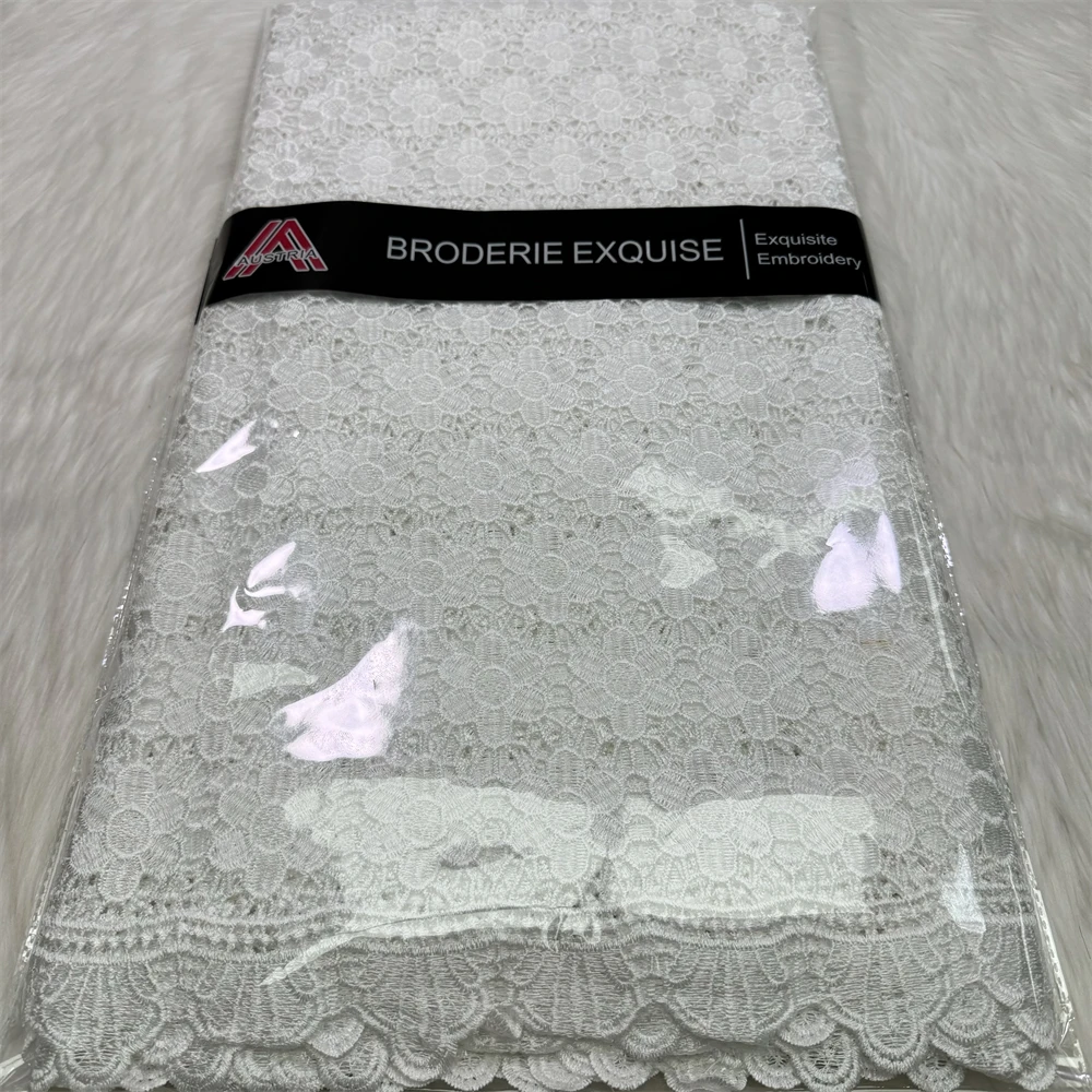 New African Lace 2025 High Quality White Guipure Cord Lace Nigerian Lace Fabrics For Party Dress 5 Yards
New African Lace 2025 High Quality White Guipure Cord Lace Nigerian Lace Fabrics For Party Dress 5 Yards