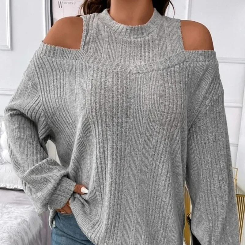 Women's Autumn Winter Solid Round Neck Off Shoulder Paisley Flared Long Sleeve Sweater Knitted T-shirt Office Lady Loose Tops
Women's Autumn Winter Solid Round Neck Off Shoulder Paisley Flared Long Sleeve Sweater Knitted T-shirt Office Lady Loose Tops
