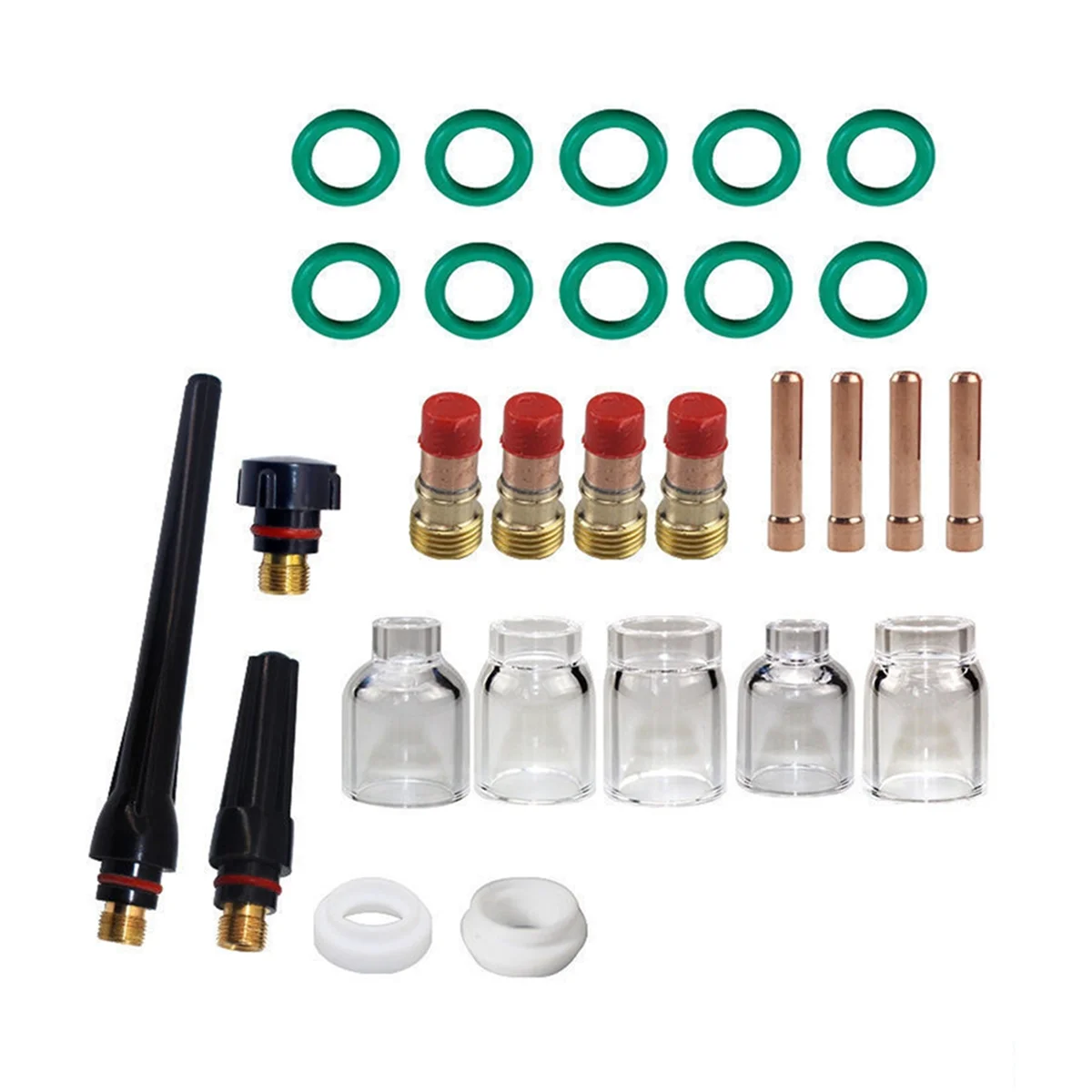 A002 28 шт. аксессуары для сварочной горелки TIG, короткая линза 4-12 чашек для сварочных принадлежностей для горелки -17/18/26 1,6 мм 
A002 28 шт. аксессуары для сварочной горелки TIG, короткая линза 4-12 чашек для сварочных принадлежностей для горелки -17/18/26 1,6 мм