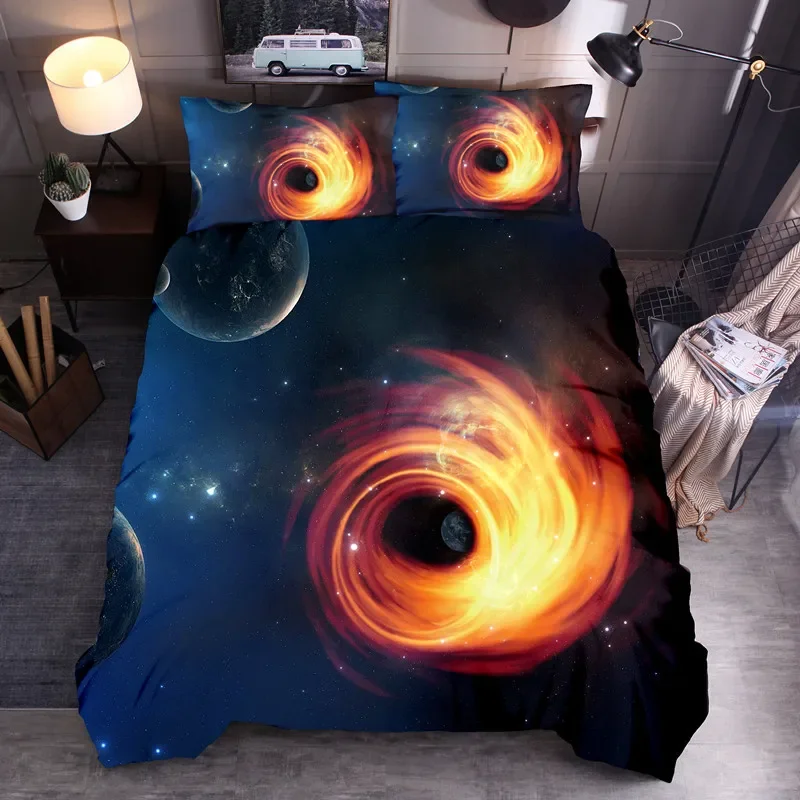 Home Textiles Queen Quilt Cover Set Bedding Modern Style Bedclothes 3d King Size Comforter Set Luxury Black Hole Bed Sets
Home Textiles Queen Quilt Cover Set Bedding Modern Style Bedclothes 3d King Size Comforter Set Luxury Black Hole Bed Sets