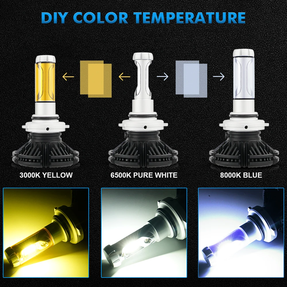 BEVINSEE 2pcs 9006 HB4 LED Fog Light Bulbs 3000K+6500K+8000K Tricolor Yellow White Blue LED Headlamp for Car Super Bright 12V
BEVINSEE 2pcs 9006 HB4 LED Fog Light Bulbs 3000K+6500K+8000K Tricolor Yellow White Blue LED Headlamp for Car Super Bright 12V