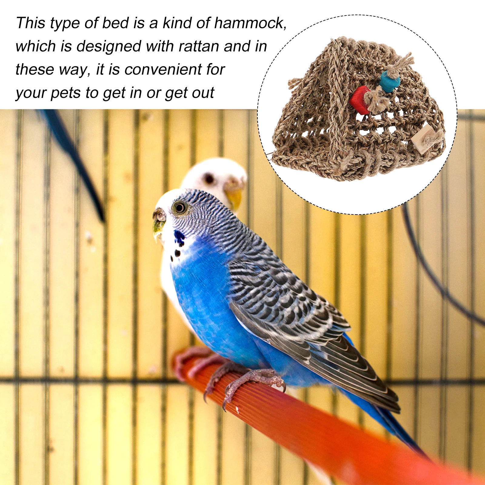 Rattan Bird Hammock Pet Sleeping Shelter Rustic Nest for Parrot Bed Cage Toy Easy Wash Quick Saving Rest for Birds
Rattan Bird Hammock Pet Sleeping Shelter Rustic Nest for Parrot Bed Cage Toy Easy Wash Quick Saving Rest for Birds