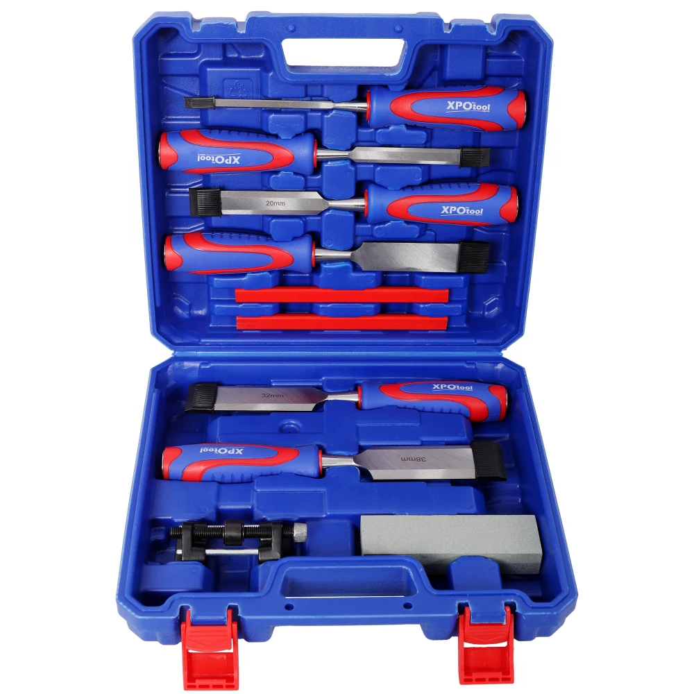 10pcs Premium Wood Chisel Set – Includes 6Pcs Wood Chisels, 1 Honing Guide, 1 Sharpening Stone & 2 Carpenter Pencils Blue
10pcs Premium Wood Chisel Set – Includes 6Pcs Wood Chisels, 1 Honing Guide, 1 Sharpening Stone & 2 Carpenter Pencils Blue