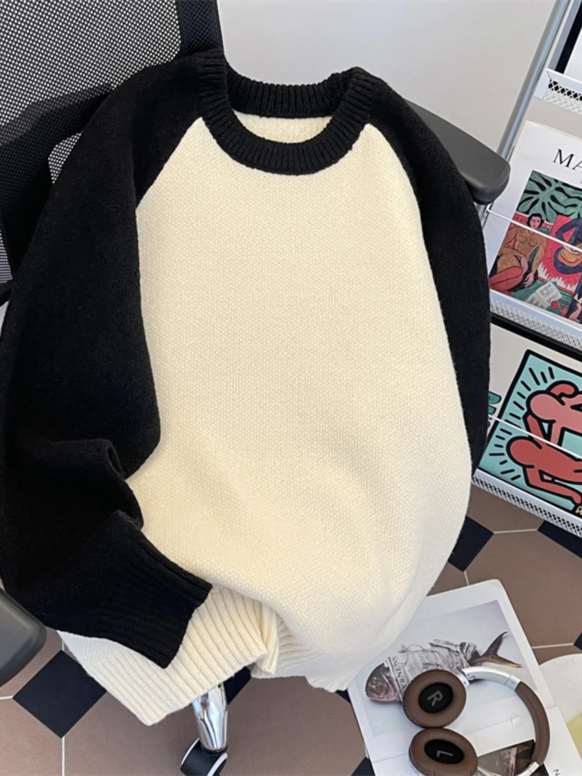 Свитер унисекс с цветными блоками, свободного кроя, повседневный, с длинными рукавами и круглым вырезом, для мужчин и женщин
Свитер унисекс с цветными блоками, свободного кроя, повседневный, с длинными рукавами и круглым вырезом, для мужчин и женщин