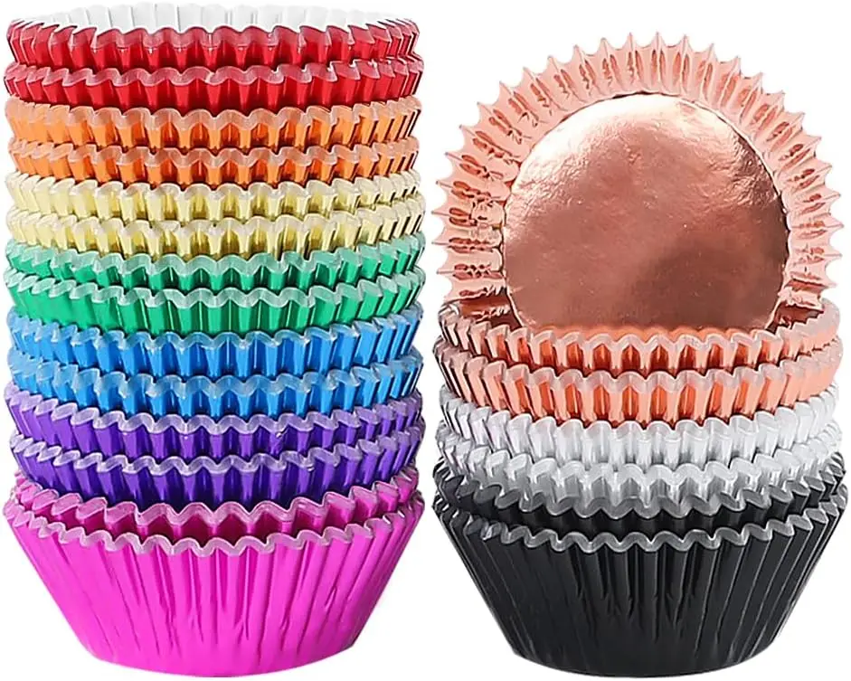 500pcs Foil Cupcake Liners, Standard Size 2.76in, 10 Colors for Baking
500pcs Foil Cupcake Liners, Standard Size 2.76in, 10 Colors for Baking