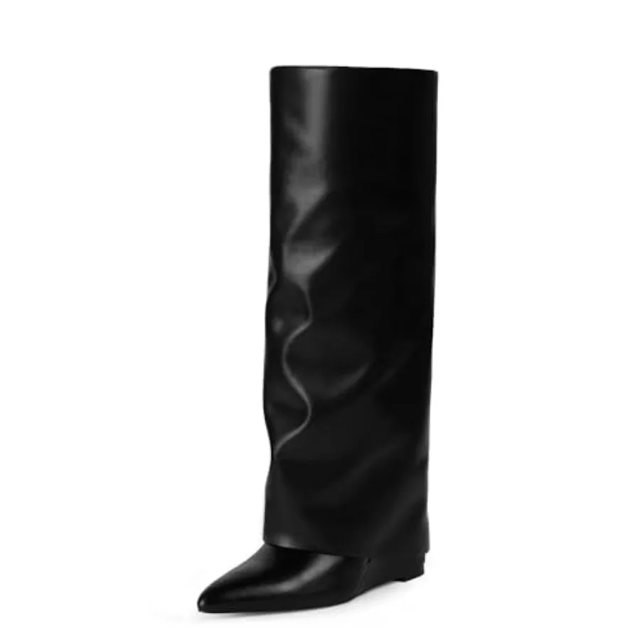 Modatope Knee High Boots Women Fold Over Boots Wedge Heel Slouchy Tall Boots Zipper Pointed Toe Dress Fall Long Boot for Women
Modatope Knee High Boots Women Fold Over Boots Wedge Heel Slouchy Tall Boots Zipper Pointed Toe Dress Fall Long Boot for Women
