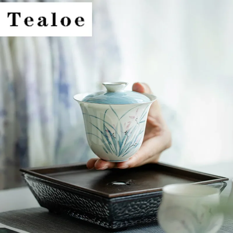 125ml Pure Hand-painted Orchid Art Ceramic Gaiwan Antique White Gold Cup Saucer Tea Tureen Tea Making Cover Bowl Tableware Craft
125ml Pure Hand-painted Orchid Art Ceramic Gaiwan Antique White Gold Cup Saucer Tea Tureen Tea Making Cover Bowl Tableware Craft